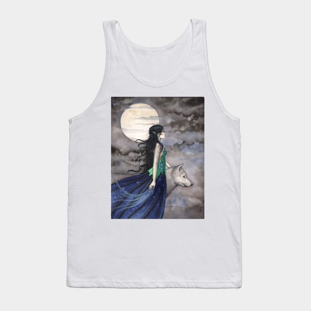 "Night of the Wolf" Gothic Fantasy Art by Molly Harrison Tank Top by robmolily